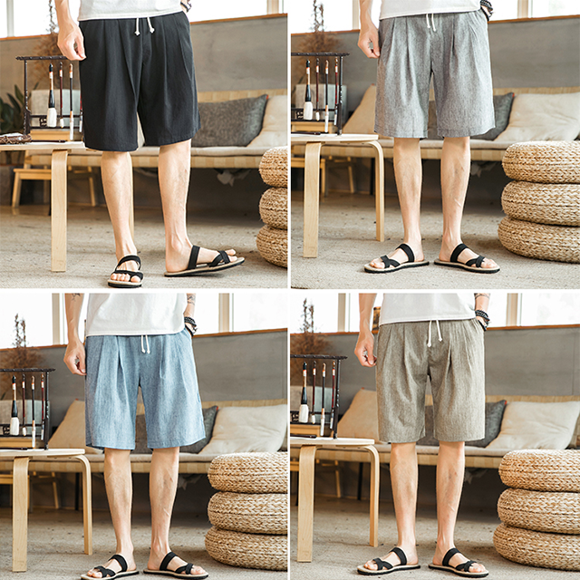 mens casual linen shorts