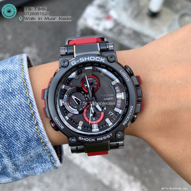 Casio G Shock Mt G Black X Red Band Mtg B1000b 1a4 Shopee Malaysia