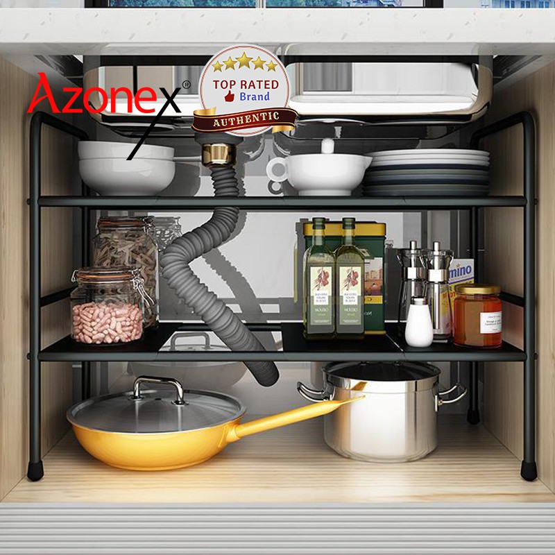 Extendable Stainless Steel Kitchen Organizer Under Sink Rack Kitchen