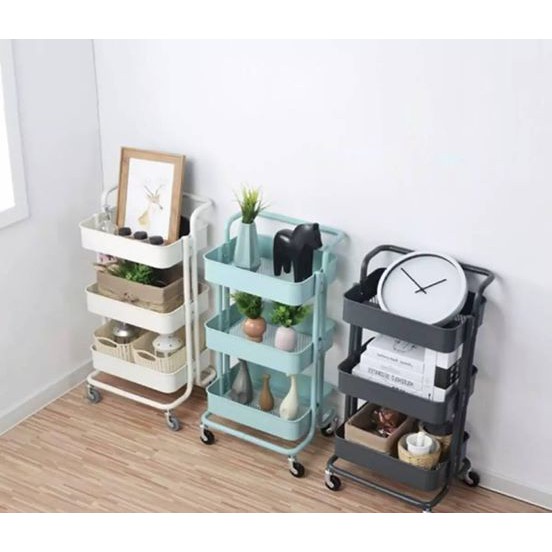 [FULLY METAL] 3 Tier Multifunctional Metal Trolley Storage Rack with