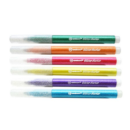 Glitter Marker Unicorn Unicorn Glitter Marker Assorted 6pcs Ugm-118g 