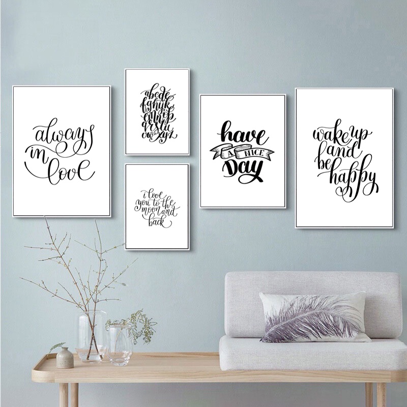 Inspirational Quotes Poster Black and White Prints Study Office Decorative Wall Art Printing Pictures Bedroom Living Room Decor