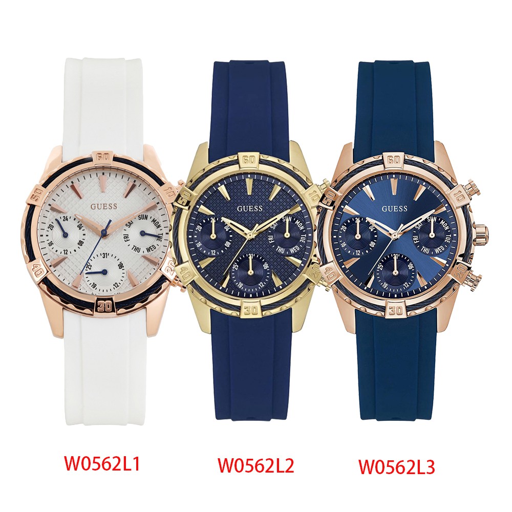 100% original Guess Round Analog Blue Dial Women Watch ...