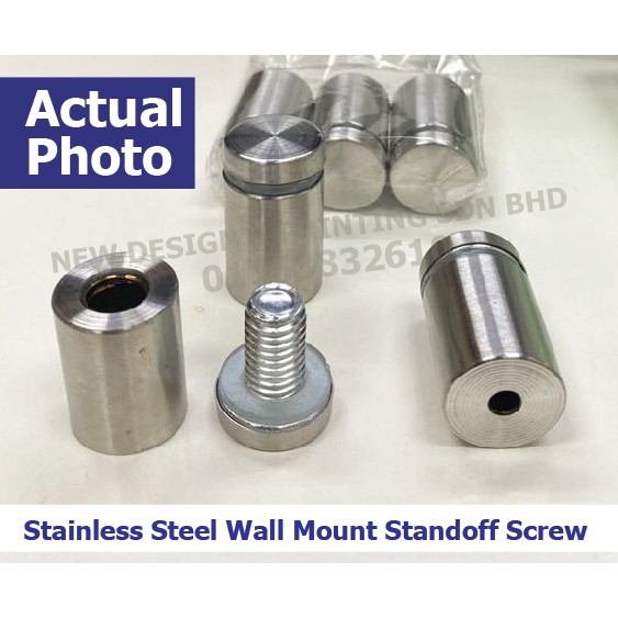 Stainless Steel Wall Mount Standoff Screw For Glass Acrylic Wood Acrylic Screw Advertising Signage Screw Shopee Malaysia