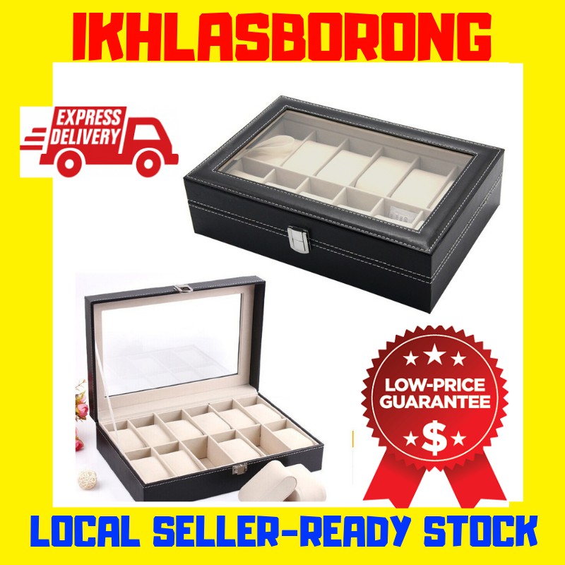 Aluminium / PU Leather Watch Case Box 6 10 12 20 24 Slot Shopee Malaysia