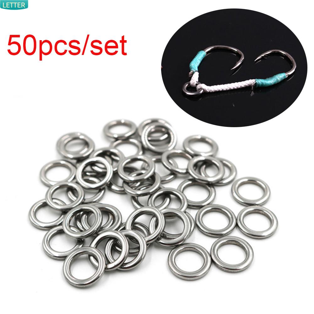 30pcs Heavy Duty Stainless Steel Solid Ring Fishing Ring Jigging Ring S-XXL 