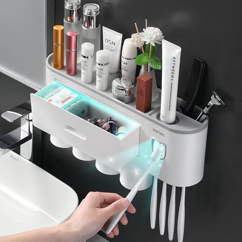 Couples Toothbrush Cup Holder Bathroom Product Tube Family Shelf Storage Cup CF 