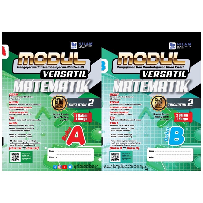 Modul Versatil P&P Abad Ke21 Matematik Tingkatan 2  BeeCost