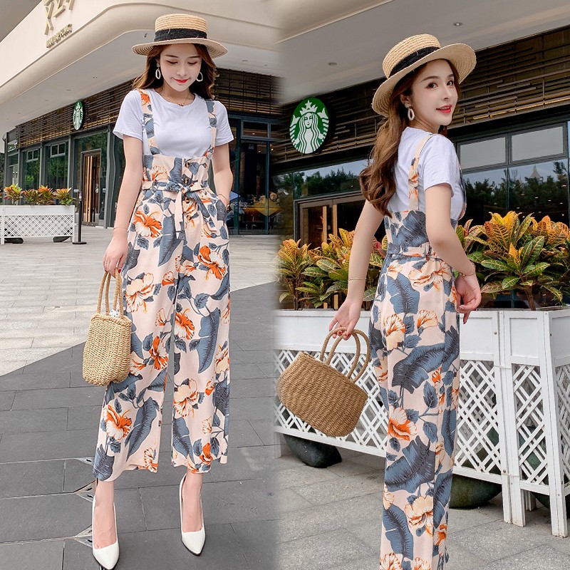Women's Floral Romper - High Waist Slim Fit Jumpsuit