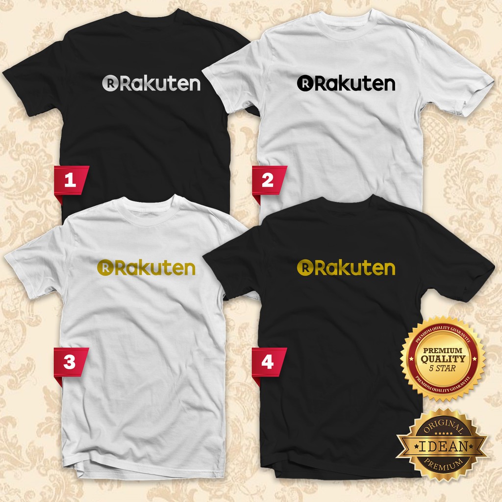 RAKUTEN TShirt Men / Women Tee Cotton Baju Tshirt black white Tops wear Casual fashion finance (XS-2XL) IDEAN Style S230