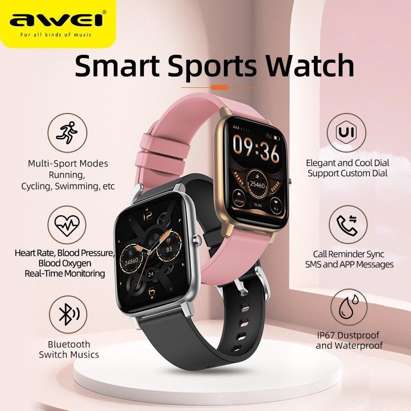 AWEI H6 Heart Rate Sport Smart Wristband Watch / Fitness Tracker / IP67 ...