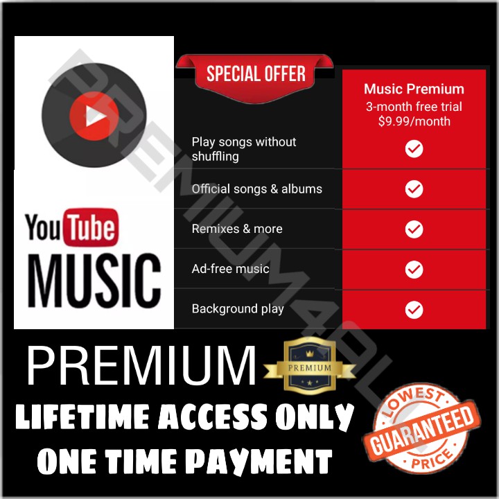 Premium Youtube Music Lifetime Cheapest Price Limited Time Promo Android Paid Vip Full Pro Plus Unlock Apps Shopee Malaysia