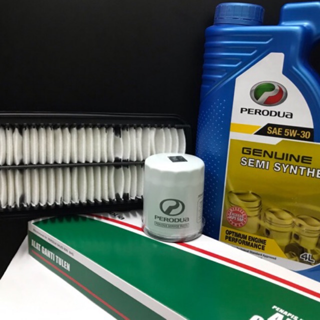 PERODUA SAE 5W30 SEMI SYNTHETIC ENGINE OIL 4LITRE+AIR 
