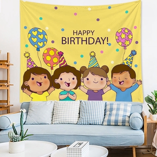 INS Cartoon Birthday Backdrop Tapestry Background Cloth Children Birthday  Party Hanging Cloth Bedroom Wall Decoration | Shopee Malaysia
