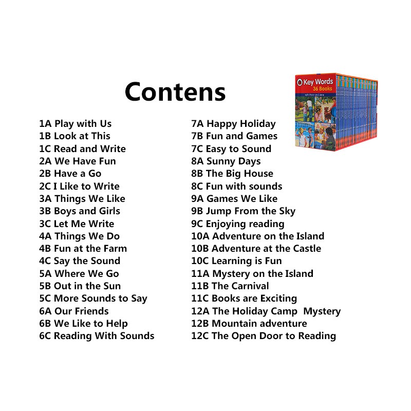 Key Words With Peter And Jane 36 Books Cognitive Education Children Story Books - 