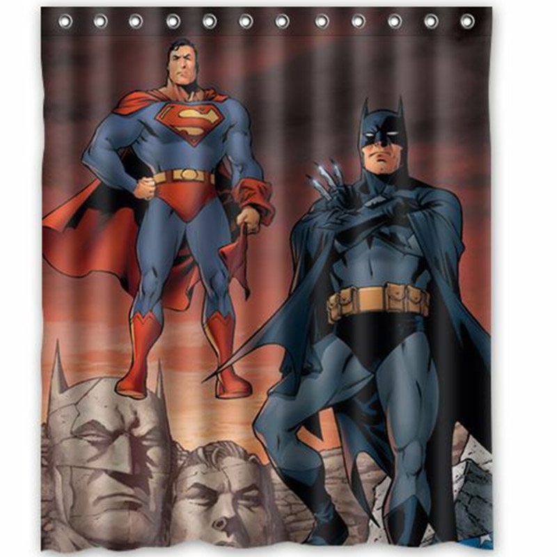 Superman Batman Shower Curtain Bath Decor Curtain Shopee Malaysia