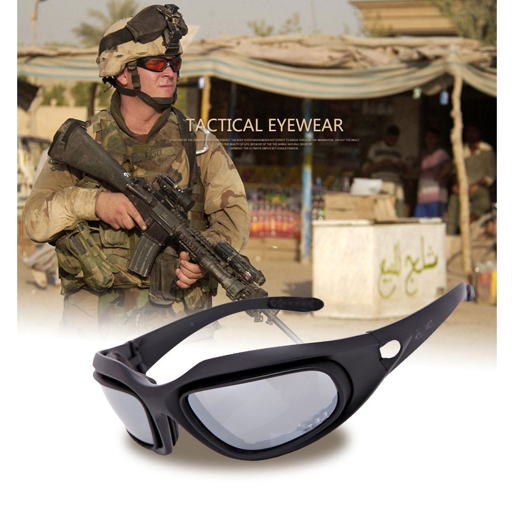 C5 X7 Army Goggles Military Sunglasses 4 Lens Game Tactical Outdoor Sports  Sun Glasses Polarized Goggles Glasses | Shopee Malaysia