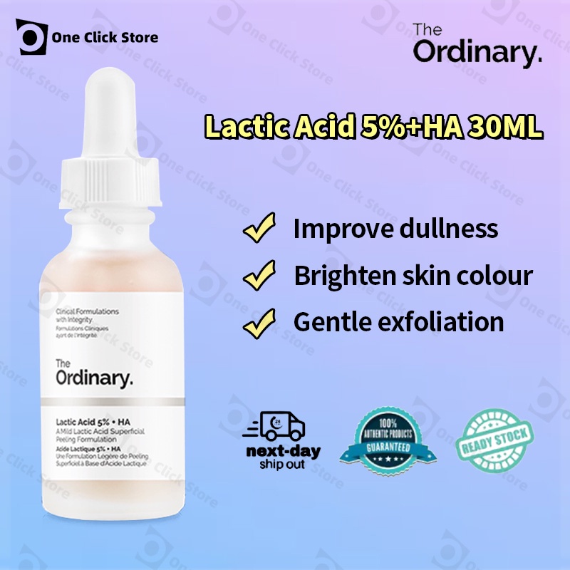 【The Ordinary】 Lactic Acid 5%+HA(30ml) gentle exfoliation cleansing pores and even skin tone serum