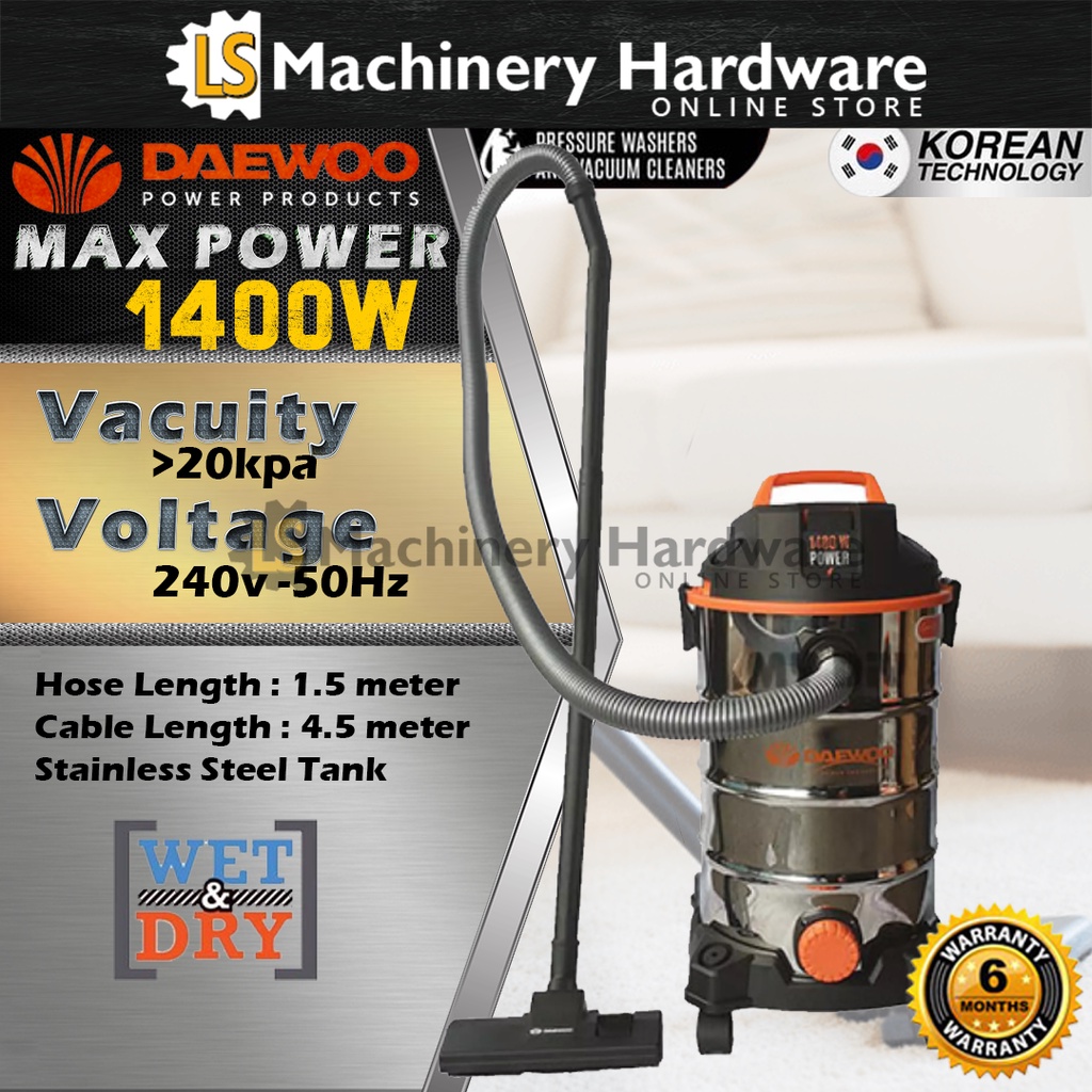 DAEWOO 40Litre Wet & Dry vacuum cleaner 1400Watt with Blower Function
