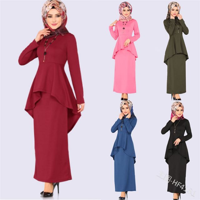 peplum dress kurung