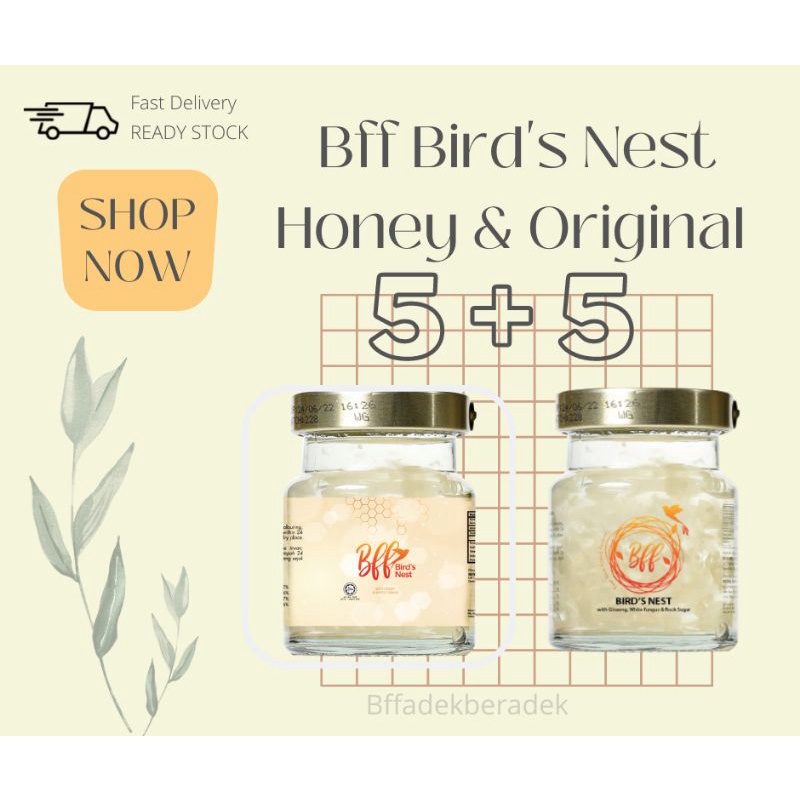 Air Sarang Burung BFF BIRD'S NEST Mix 5 Botol BFF Honey + 5 Botol BFF Original