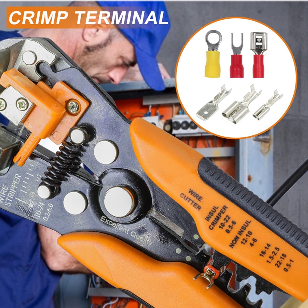 haisstronica Crimping Tool for Insulated Electrical Wire Connectors-AWG 22-10 Ratchet Crimper Tools-Racheting Wire Crimping Tools-Available for