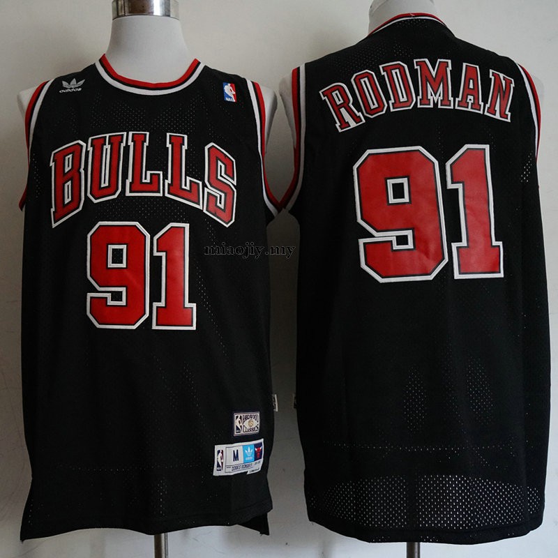 rodman bulls jersey black