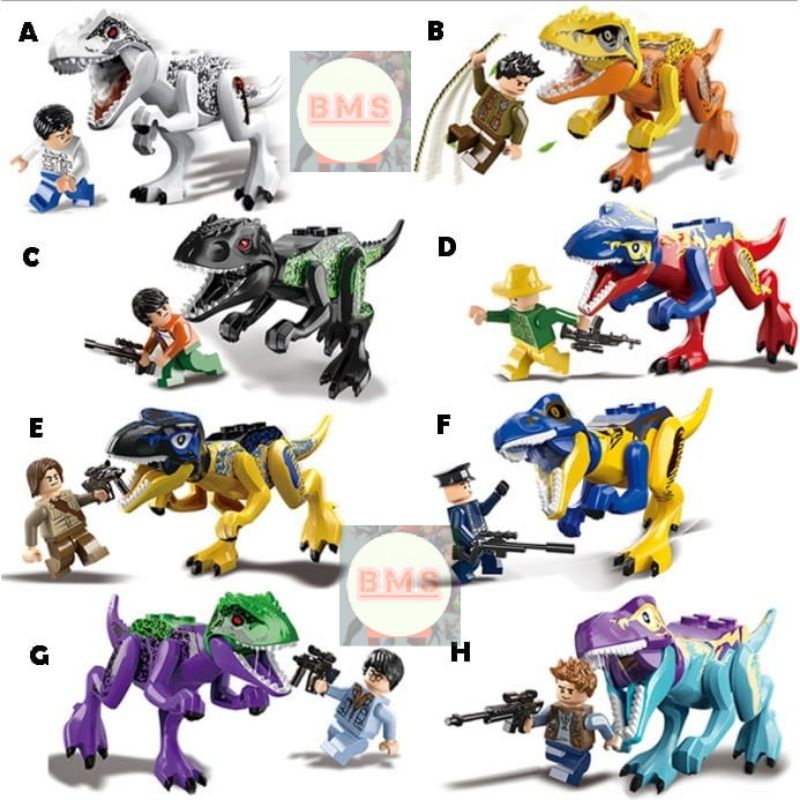 Lego Dinosaur Toys dino + People bricks action Figures tyrannosaurus