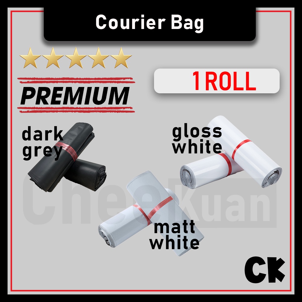 All Size Courier Bag Flyer Premium Grade White Matt Gloss Grey Packaging Seal (small medium large) CB05