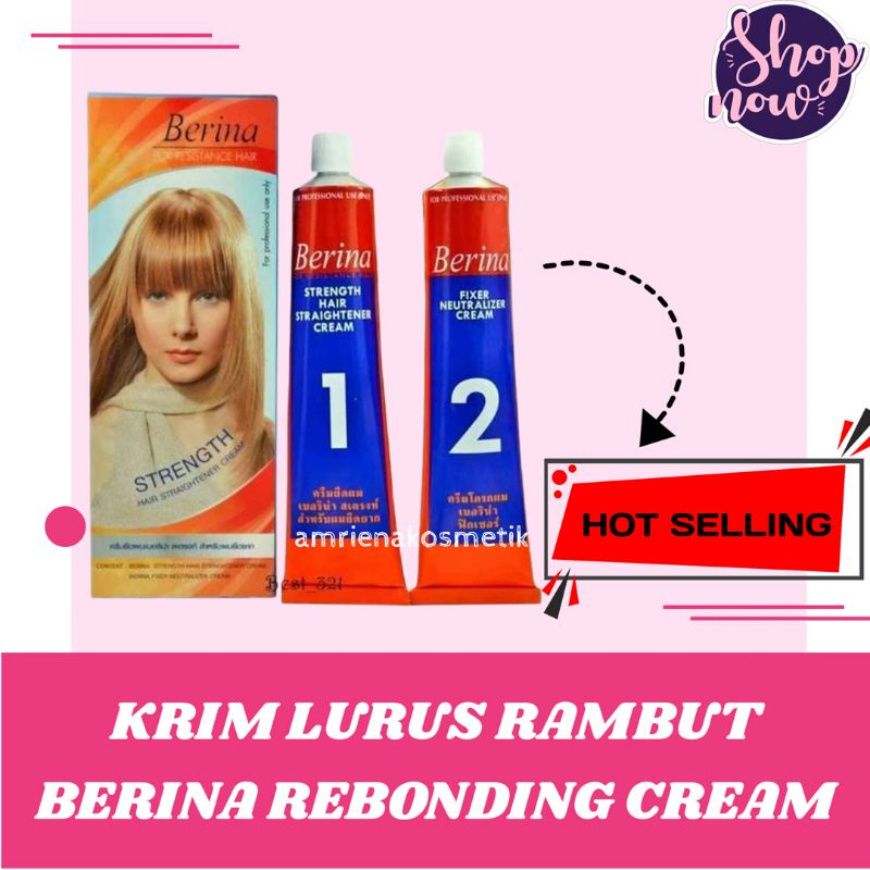 Krim Lurus Rambut Berina Rebonding Cream Hair Straightening Straighten Shopee Malaysia