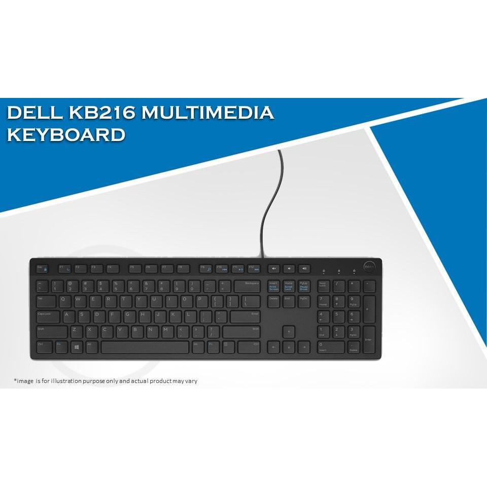 Dell KB216 USB Multimedia Keyboard Black (580-ADKS) | Shopee Malaysia