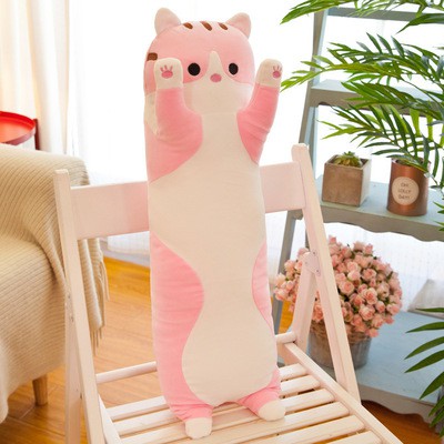 Long Cat Plush Toy Pillow 50/70/90CM Stuffed Doll Bantal Peluk Kucing Panjang Cute Bantal Baby kids birthday gifts