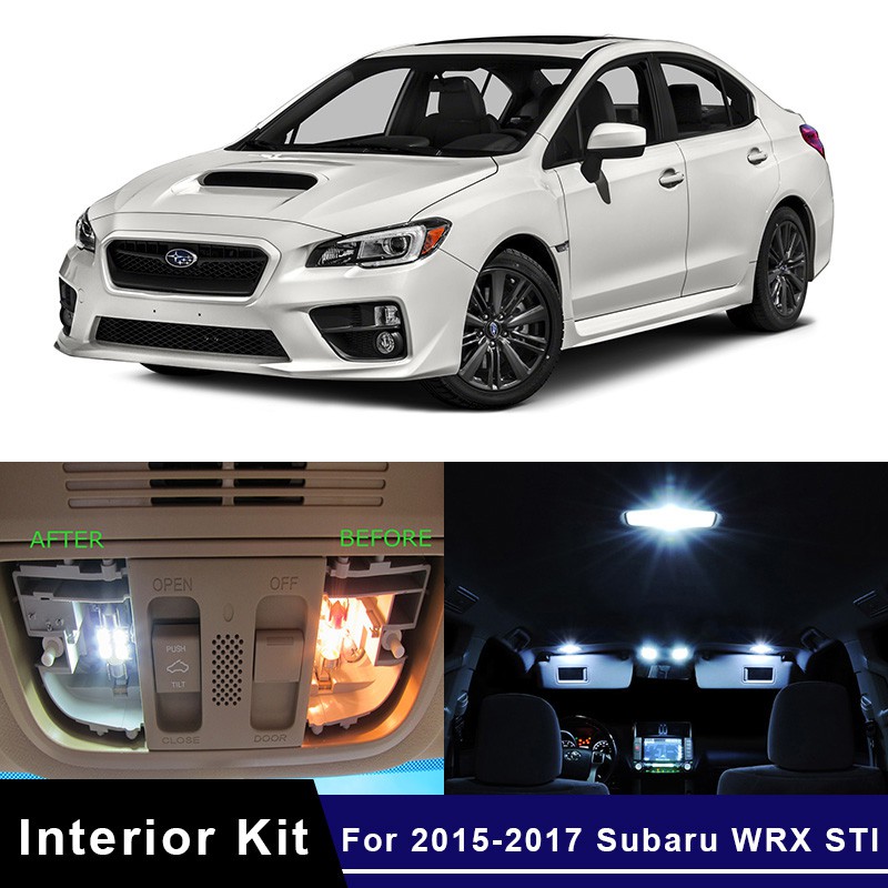 8pcs White Led Car Light Bulbs Interior Package Kit For 15 17 Subaru Wrx Sti Shopee Malaysia