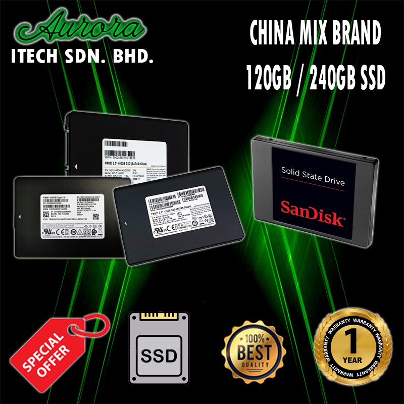 (REFURBISHED) CHINA MIX MODEL 120GB & 240GB & 512GB SOLID-STATE DRIVE SSD / 3 Month Warranty