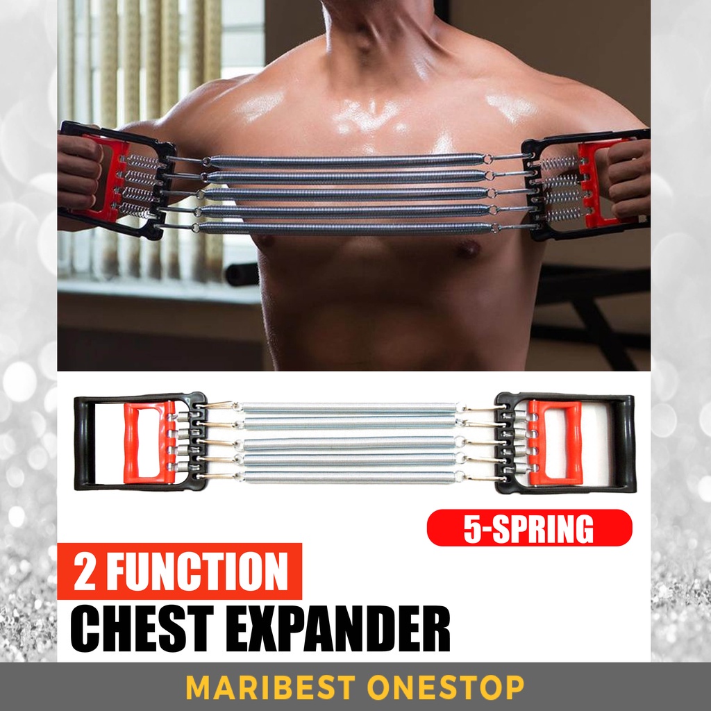 Spring Chest Developer Spring Expander 2 Multi-functional Detachable Muscle Heavy Duty Exercise Resistance Hand Arm Gym