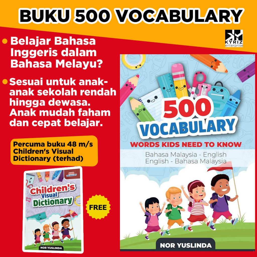 Buku 500 Vocabulary Belajar Bahasa Inggeris Dalam Bahasa Melayu Shopee Malaysia