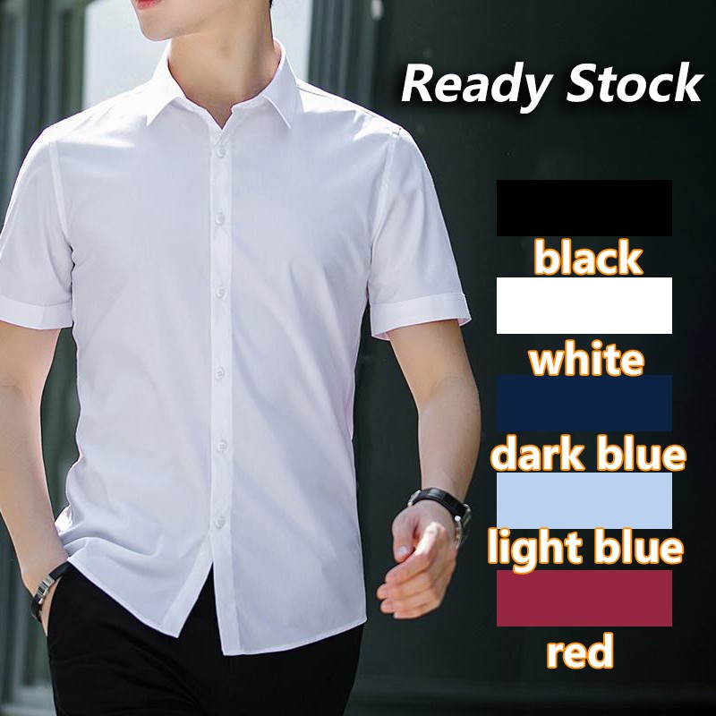 Purpose Multi Ready Stock Men Short Sleeve Shirt Casual Kemeja Lelaki Suit Slim Fit Plus Size M-5XL - Image 2