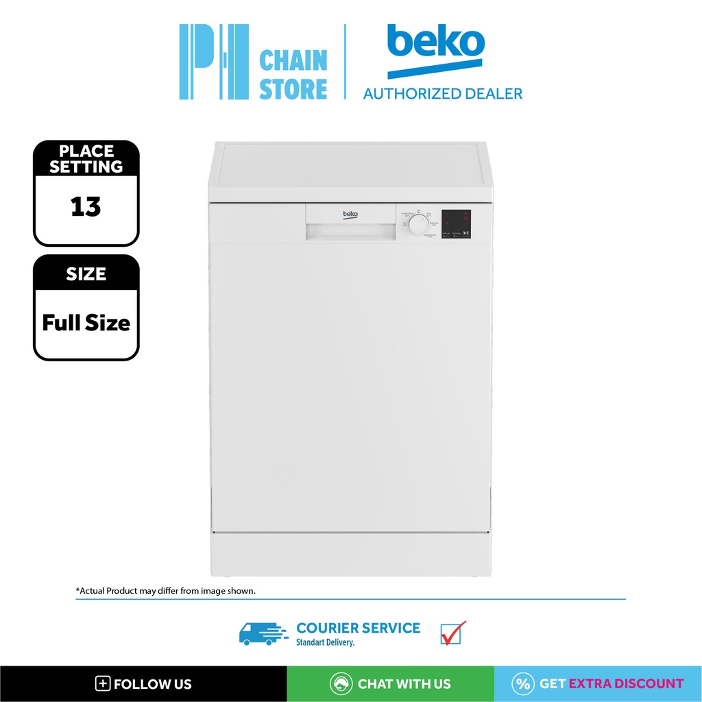 (COURIER SERVICE) BEKO DVN05R20W (13 PLACE SETTINGS, FULL-SIZE) FREESTANDING DISHWASHER