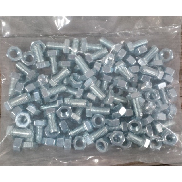 SLOTTED ANGLE BAR ZINC PLATED M8 x 16MM BOLT & NUT (100SET / PACK