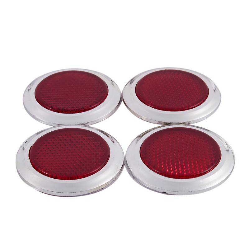 4x Red Reflective Car Motorcycles Sticker Reflector Round