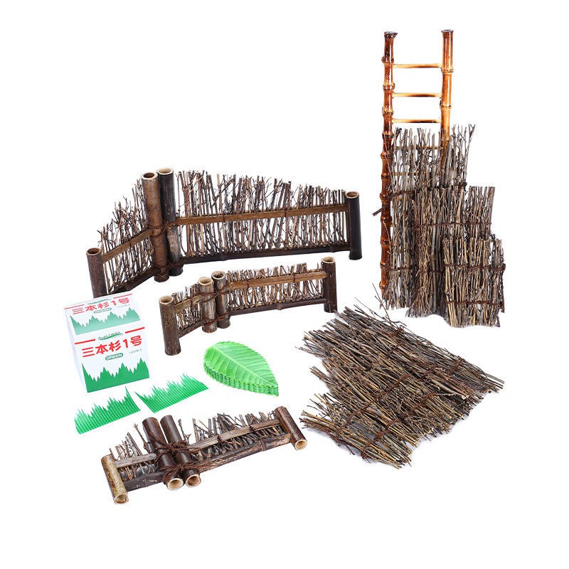 Sashimi plate decoration, flowers, bamboo fence, Japanese style bamboo row, bamboo ladder, dish plate decoration, Japane