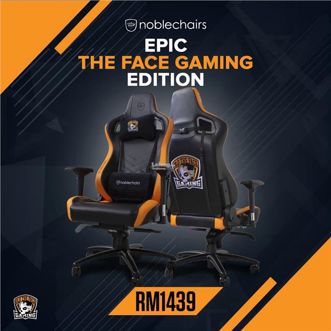 Noblechairs Epic Gaming Chair The Face Gaming Edition Promotion Shopee Malaysia
