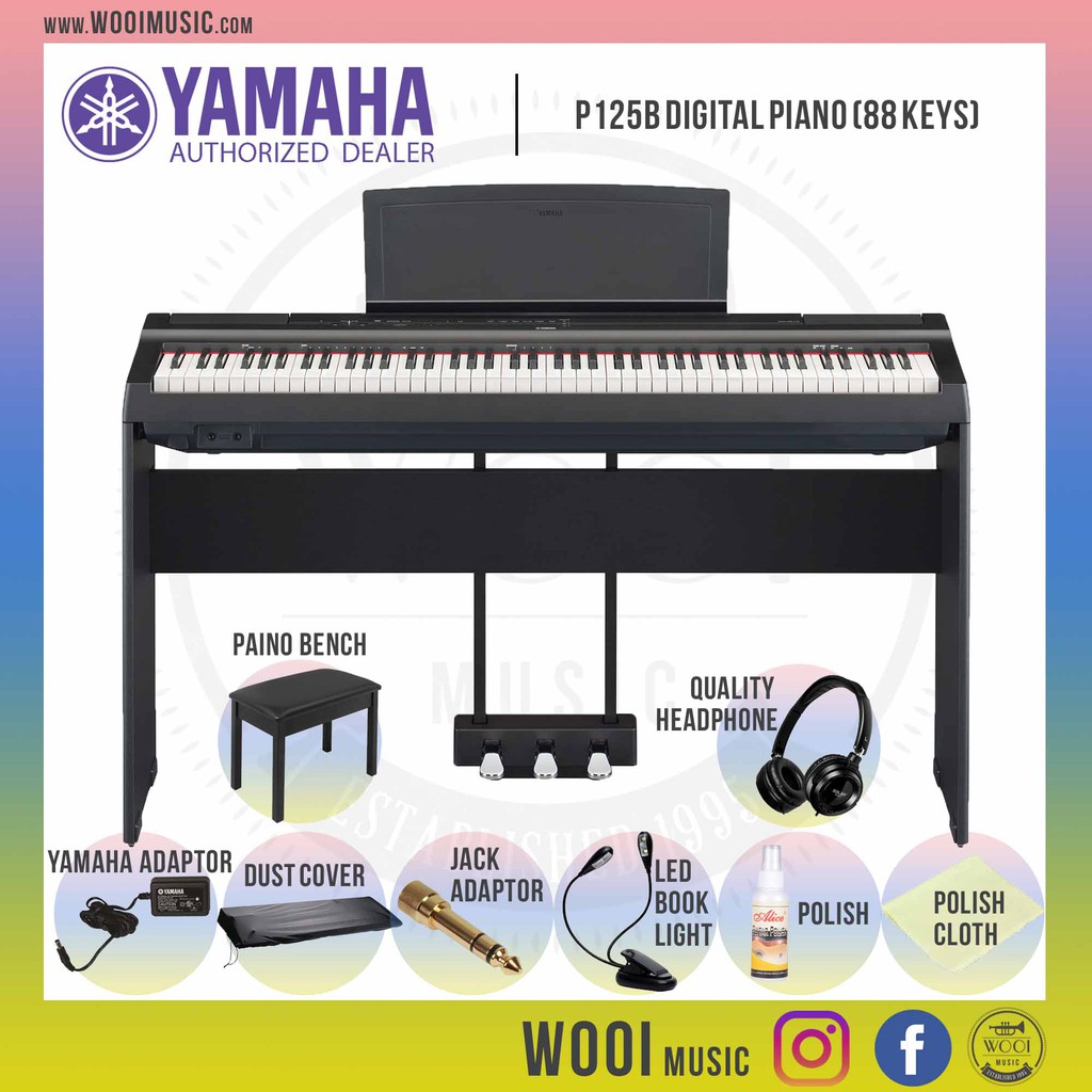 Yamaha P 125 88 Key Weighted Action Digital Piano Black Pack C