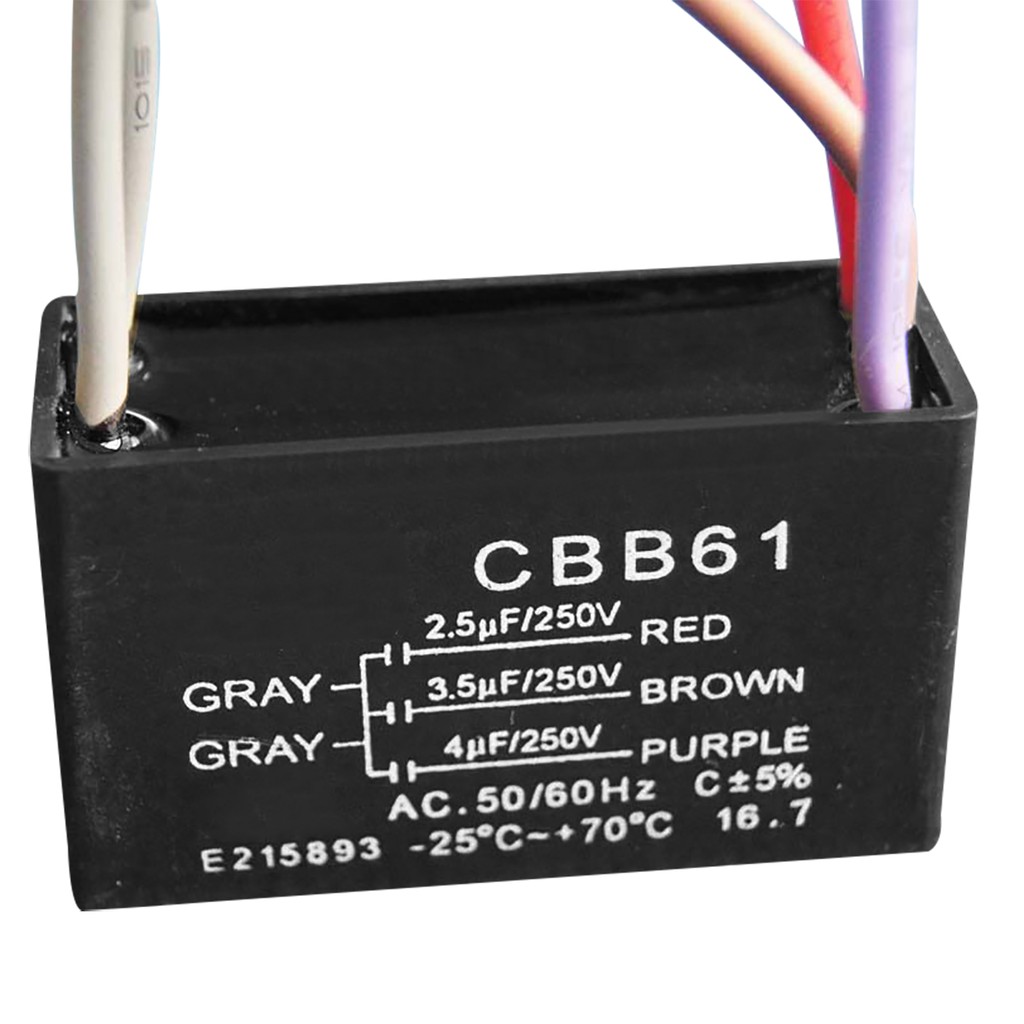 1pc New Cbb61 Capacitor 2 5uf 3 5uf 4uf 5 Wire 250vac Ceiling Fan Capacitor