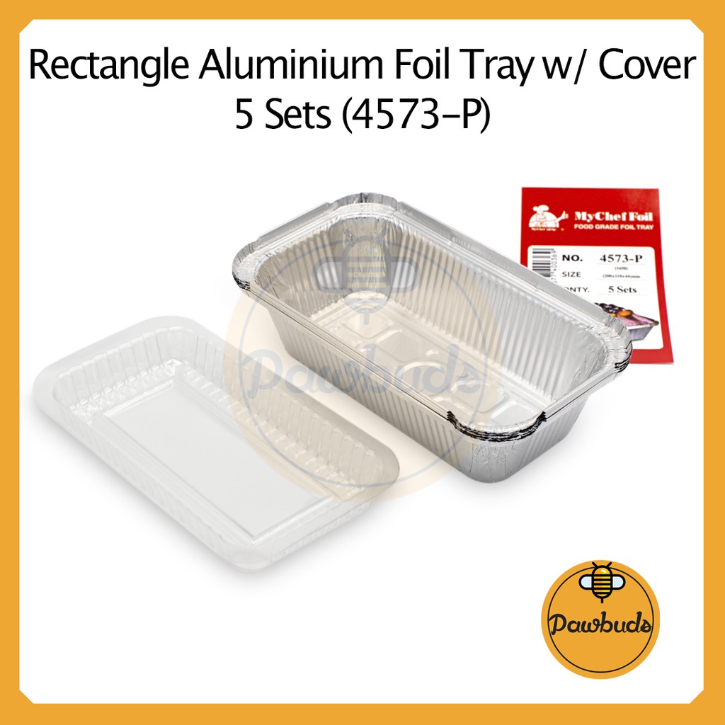 Aluminium Foil Tray With Cover M Size 5 Sets 4573 P Bekas Aluminum Foil Dengan Penutup Saiz M 5 Set 带盖铝箔纸盘中号5套
