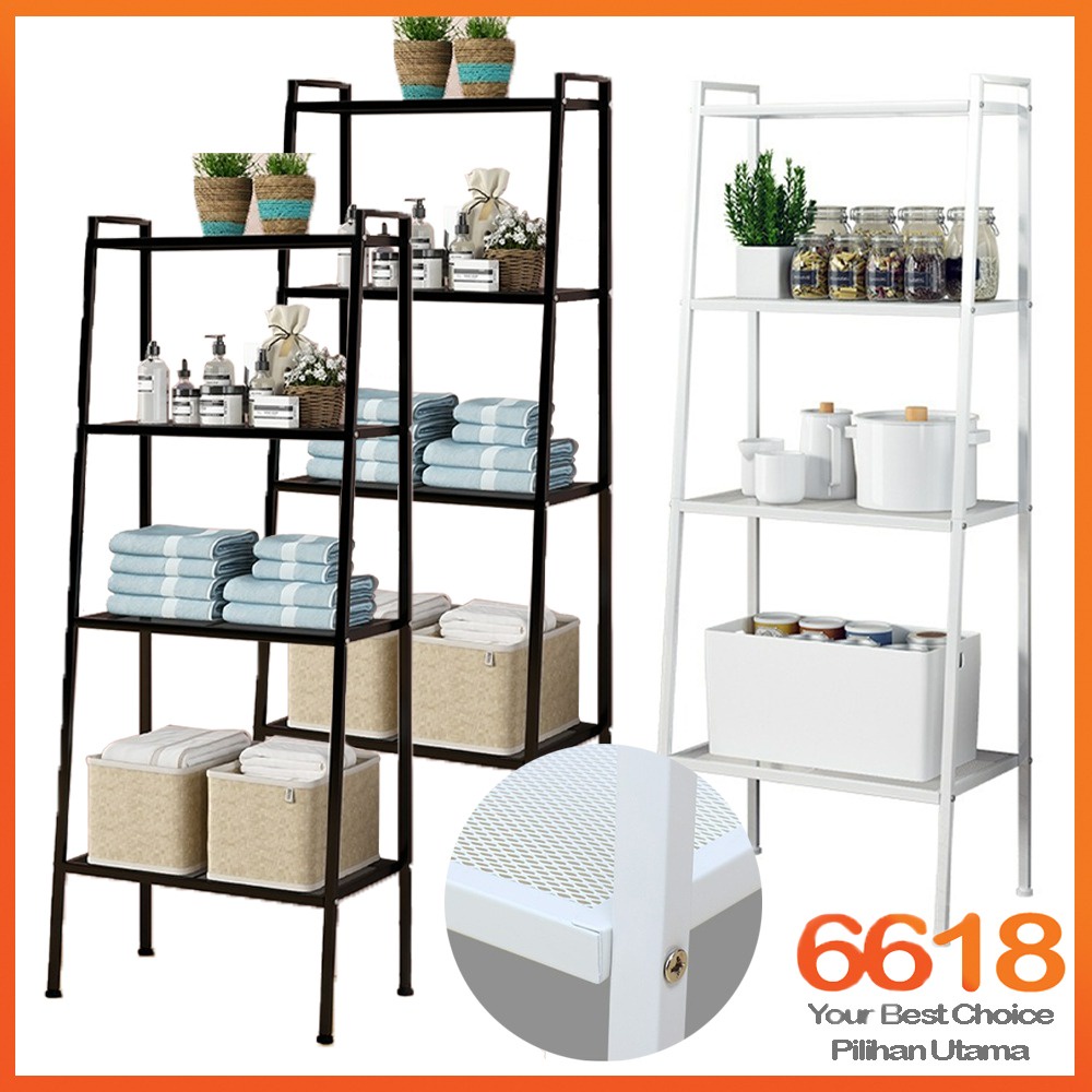 4 Tingkat Rak Buku Serbaguna Rak Tangga Bahan Besi Rak Bilik Ruang Tamu ...