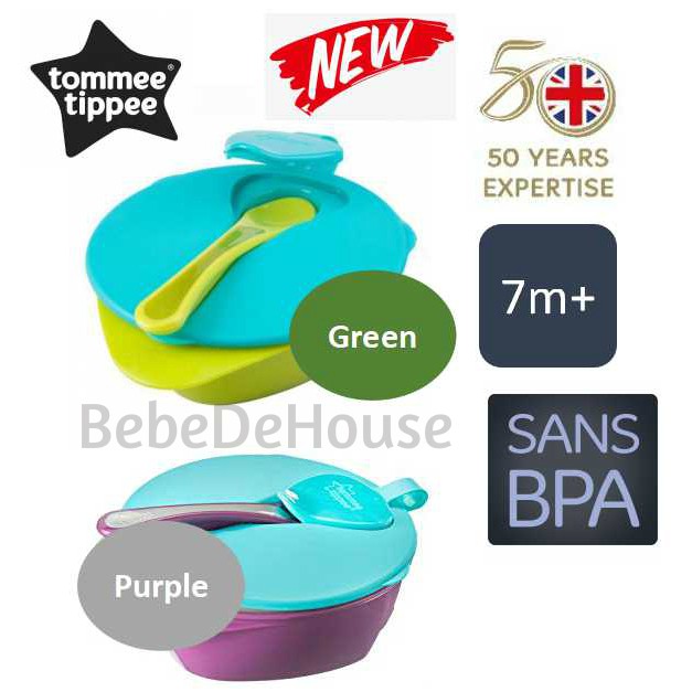 Tommee Tippee Explora Easy Scoop Feeding Bowl With Lid Spoon 1