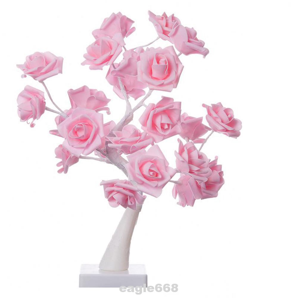 45cm 24 Led Rose Tree Wedding Gift Indoor Romantic Table Lamp Shopee Malaysia