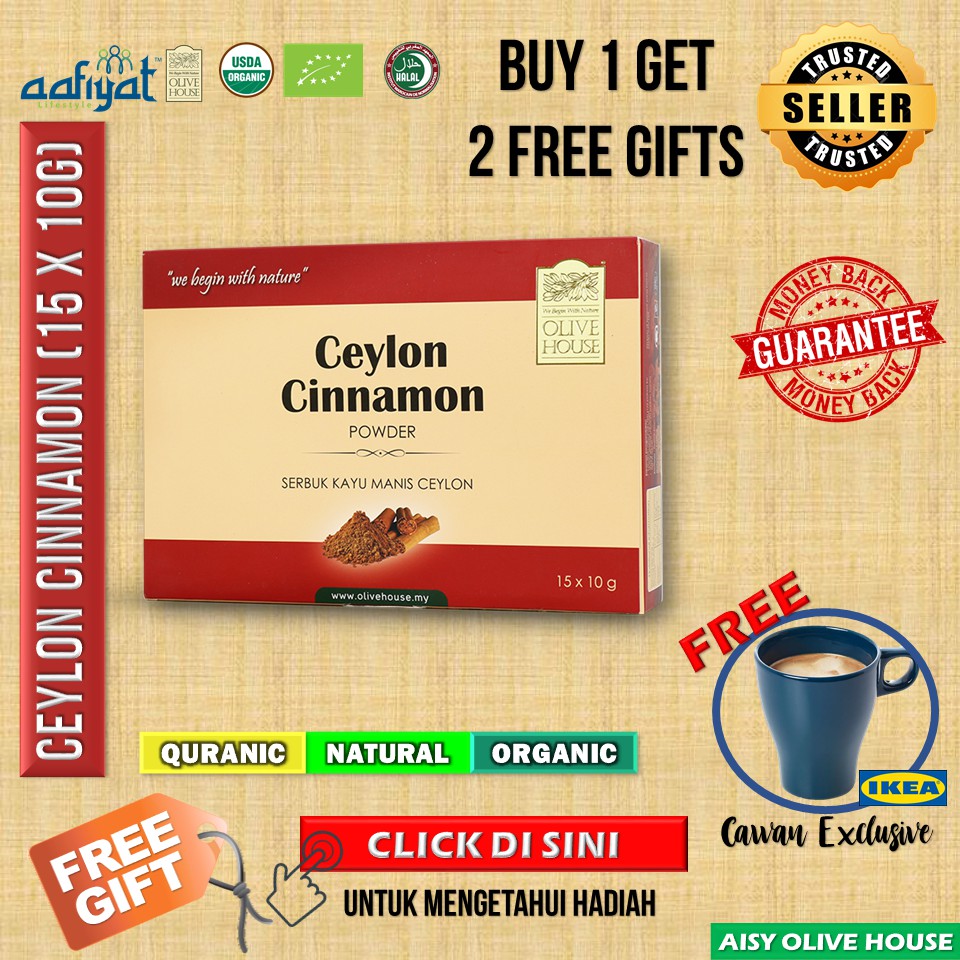 CEYLON CINNAMON OLIVE HOUSE (15 x 10g) Serbuk Kayu Manis Ceylon Sri