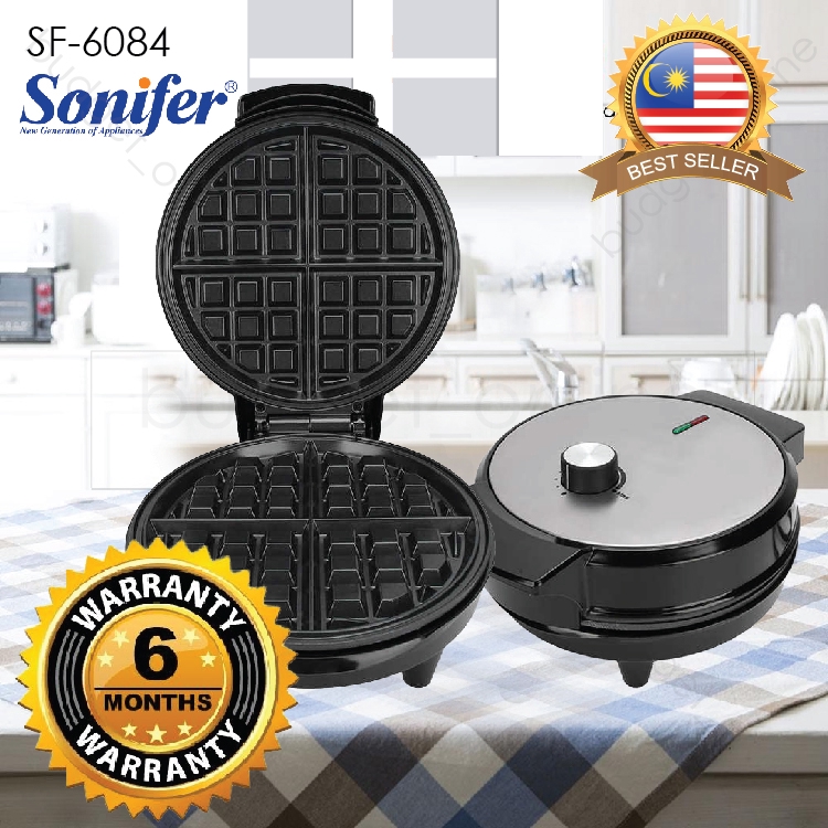 [6 MONTH WARRANTY] SONIFER Waffle Maker SF-6084 Adjustable Temperature Control with Control Knob